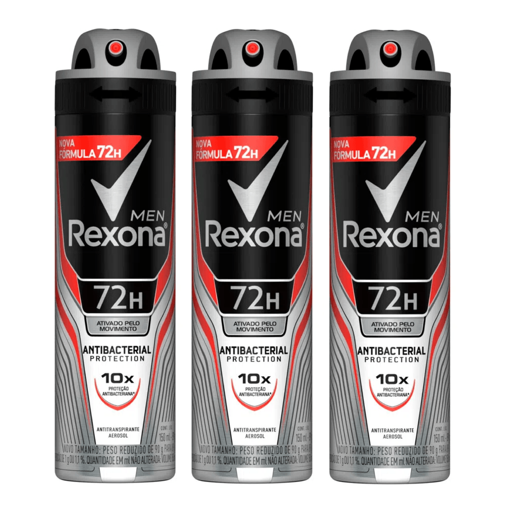 Desodorante Rexona Aerosol Men AntiBacterial Protection com 150ml
