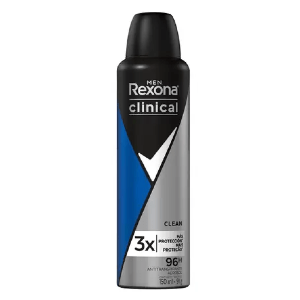 Rexona Clinical Desodorante Aerosol Clean Men Azul 150ml C/ 6