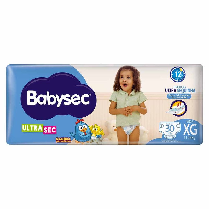 FRALDA-BABYSEC-MEGA-TM-XG-30-TIRAS FRALDA-BABYSEC-MEGA-TM-XG-30-TIRAS