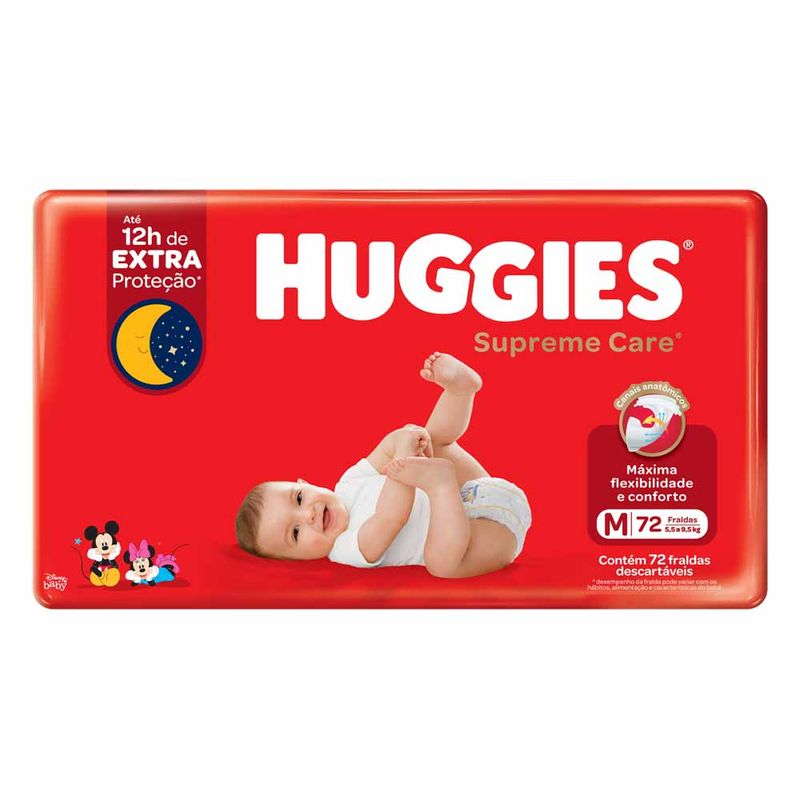 FRALDA-HUGGIES-SUPREME-CARE-M72-UNID-7896007552771