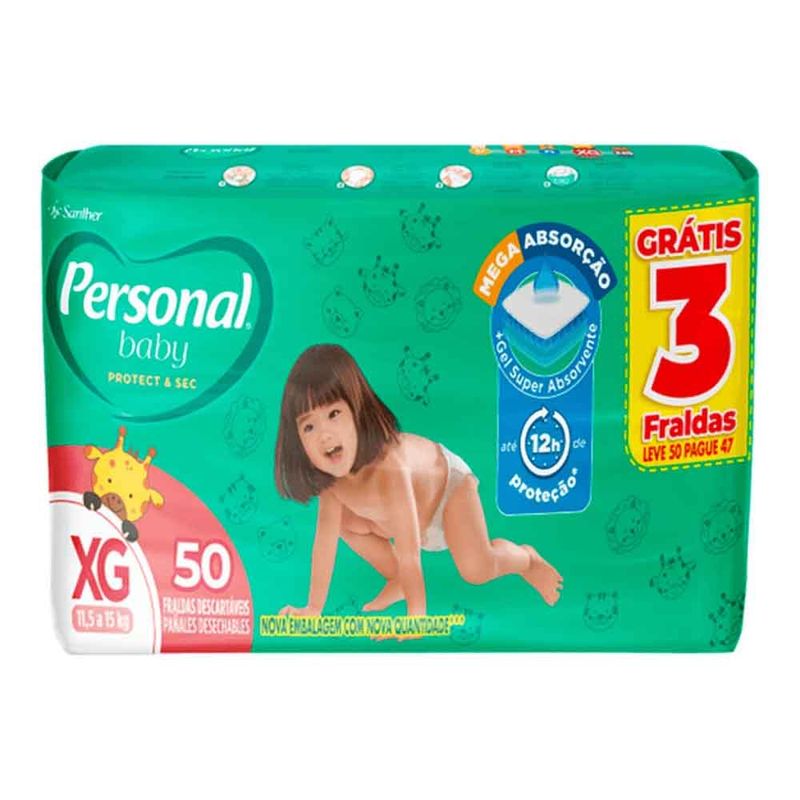FRALDA-PERSONAL-BABY-PROTEC---SEC-HIPER-XG-50UNID-7896110011219