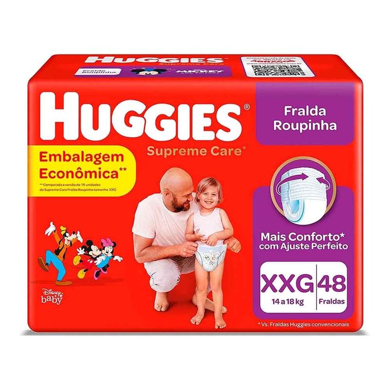 FRALDA-HUGGIES-ROUPINHA-SUPREME-CARE-XXG48-UNID-7896007551279