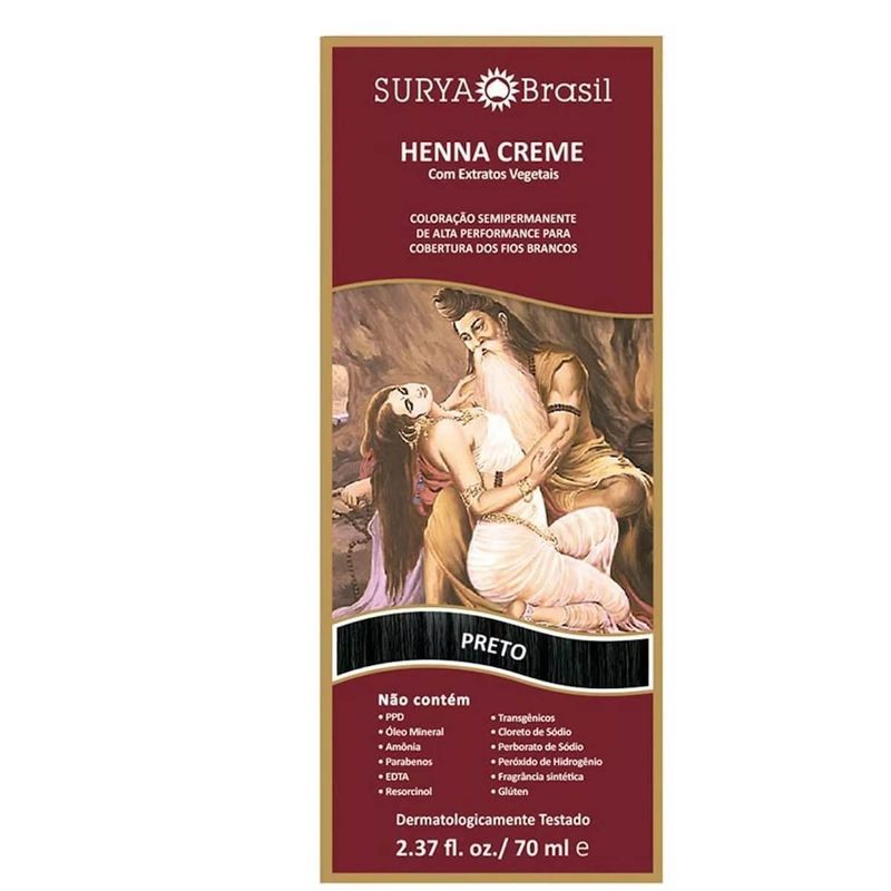 TINT HENNA PRETO 70ML TINT HENNA SURYA PRETO 70ML