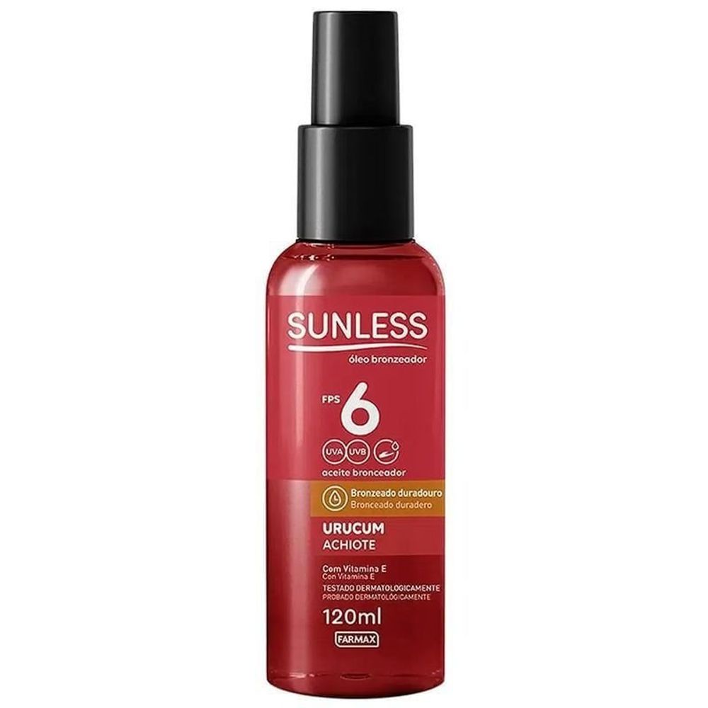ÓLEO BRONZEADOR SUNLESS URUCUM ACHIOTE FPS6 120ML