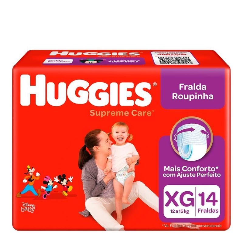 FRALDA-HUGGIES-SUPREME-CARE-XG-14UND-ROUPINHA
