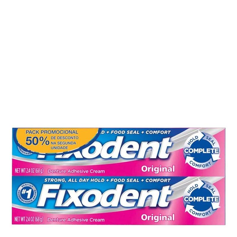 KIT-FIXODENT-ORIGINAL-FIX-CR-SSABOR-50-DESC-2-UNID-68G