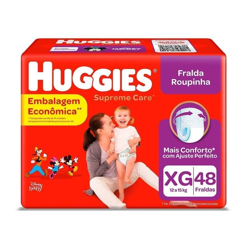 FRALDA-HUGGIES-ROUPINHA-SUPREME-CARE-XG48-UNID