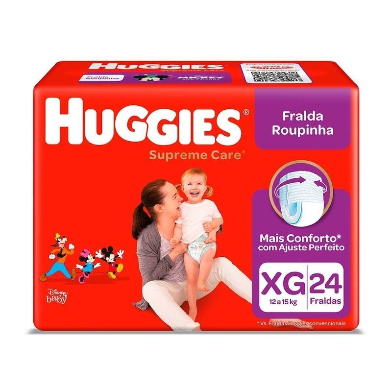 FRALDA-HUGGIES-ROUPINHA-SUPREME-CARE-XG-24UNID