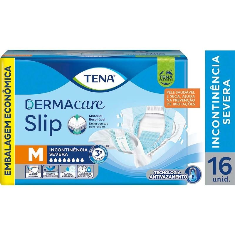 FRALDA-TENA-SLIP-DERMACARE-M-16UNID