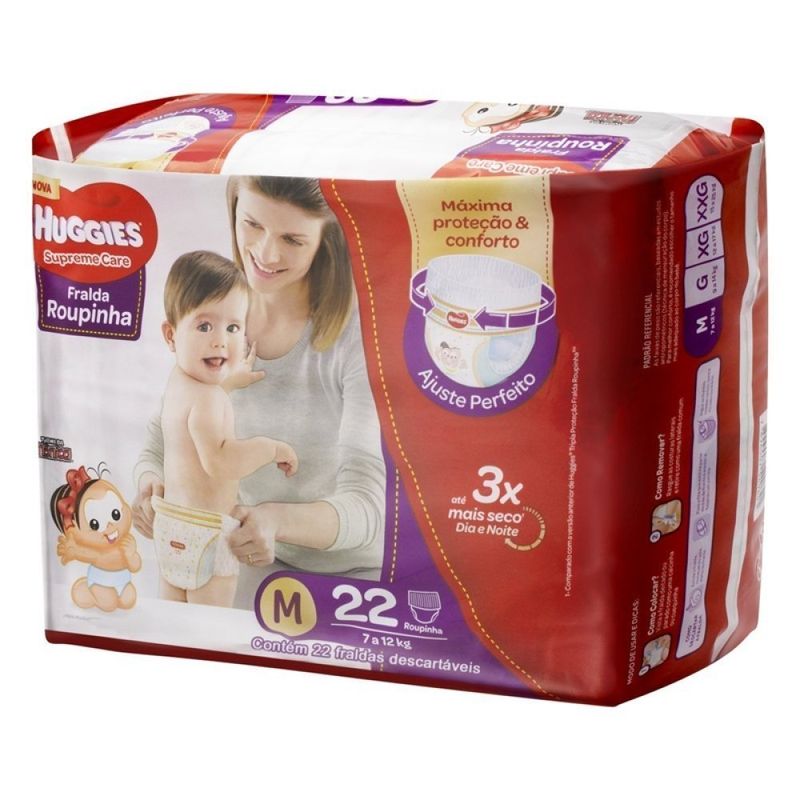 FRALDA-HUGGIES-SUPREME-CARE-M-22UND-ROUPINHA