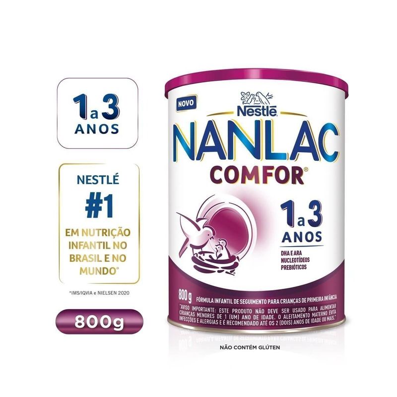 NANLAC CONFOR 1 A 3 800G NESTLE LEITE NAN 3 CONFORT 800G NANLAC CONFOR 1 A 3 800G NESTLE LEITE NAN 3 CONFORT 800G