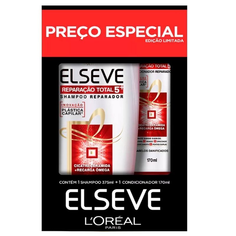 KIT ELSEVE SH 375ML+COND 170ML REPARACAO TOTAL 5