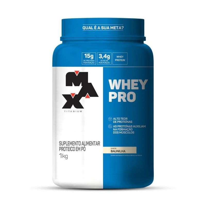 WHEY PRO BAUNILHA 1KG MAX TITANIUM WHEY PRO BAUNILHA 1KG MAX TITANIUM