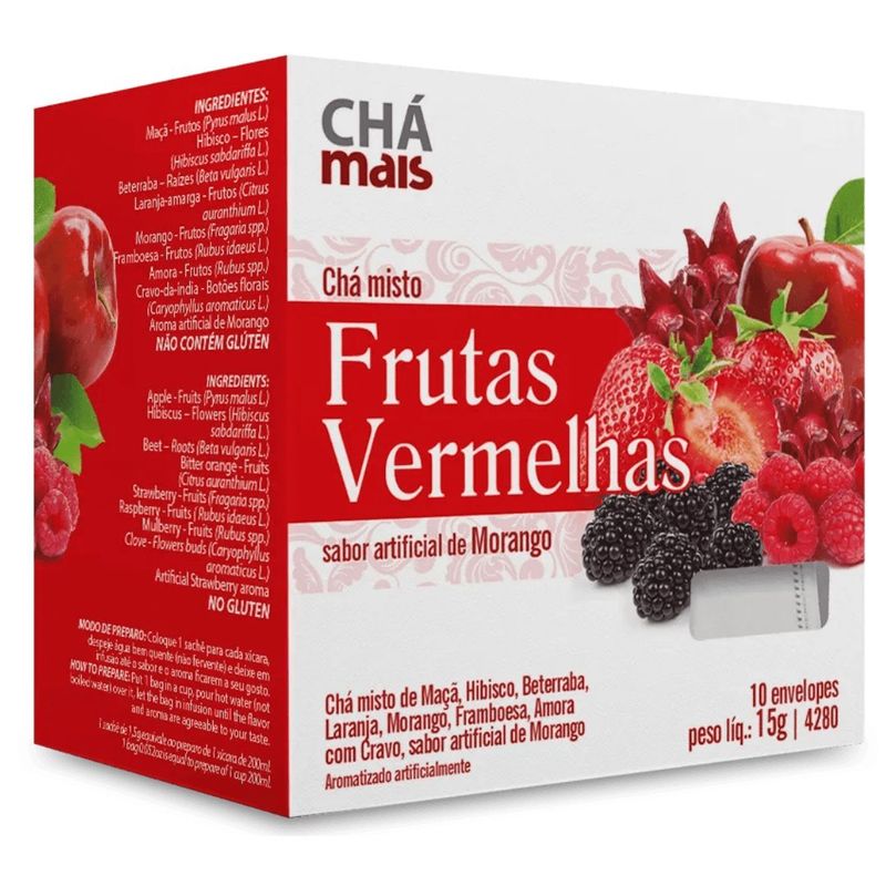 CHA FRUTAS VERMELHAS MORANGO 15G CHA MAIS CHA FRUTAS VERMELHAS MORANGO 15G CHA MAIS