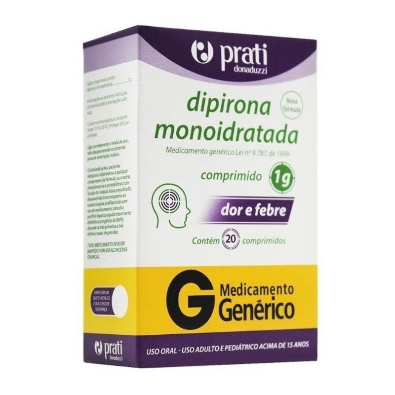 DIPIRONA SODICA 1G C/20 COMP PRATI DIPIRONA SODICA 1G C/20 COMP PRATI