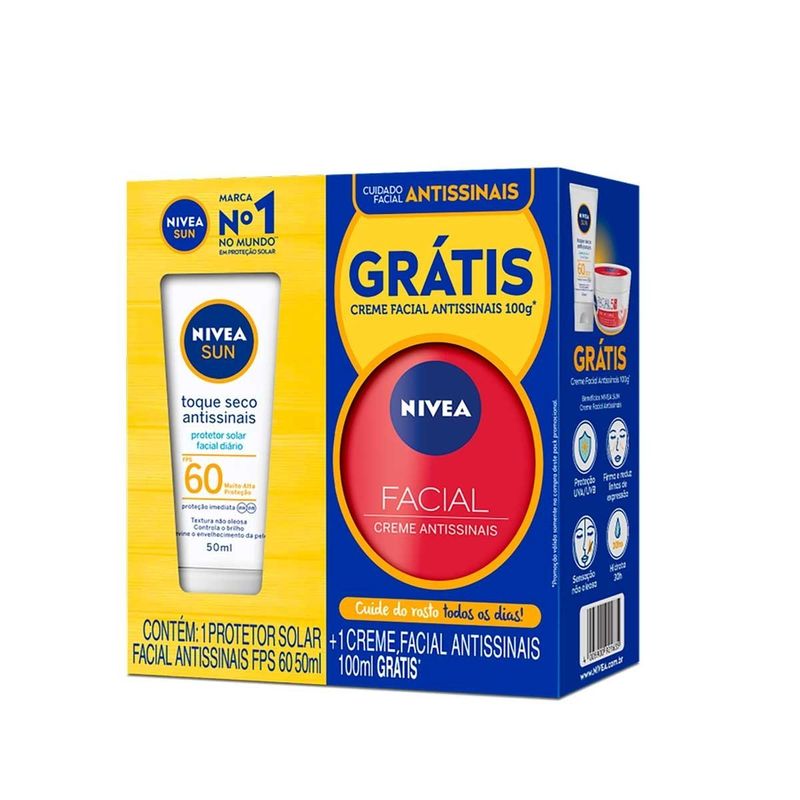 KIT NIVEA FACIAL ANTISSINAIS + FILTRO SOLAR FPS60