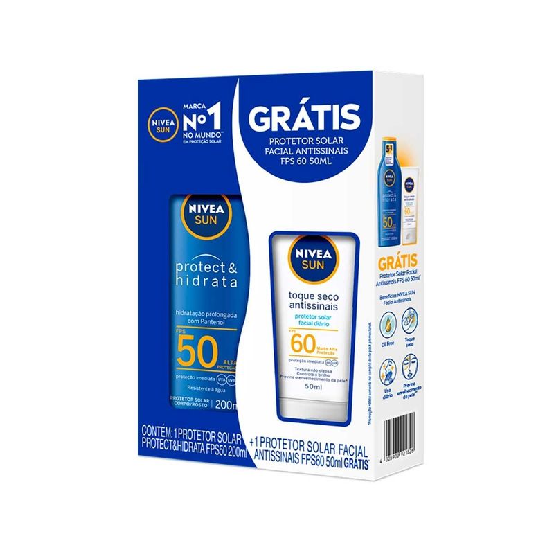KIT PROT SOLAR NIVEA FPS50 200ML+ FACE FPS70 KIT PROT SOLAR NIVEA FPS50 200ML+ FACE FPS60